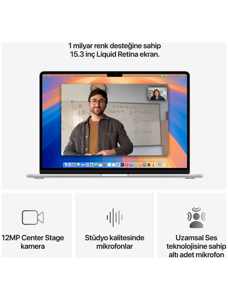 Apple MacBook Air M4 16GB 256GB SSD macOS 15" Taşınabilir Bilgisayar Gümüş MW1G3TU/A